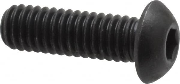 Unbrako - 5/16-18 UNC Hex Socket Drive, Button Screw - Alloy Steel, Black Oxide Finish, 1" Length Under Head - Americas Industrial Supply
