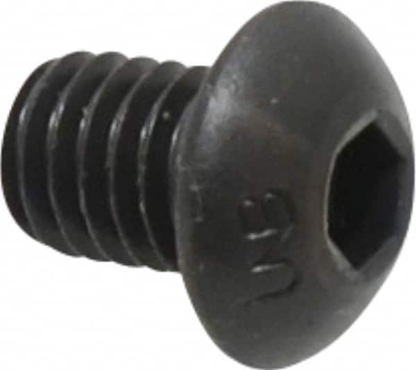 Unbrako - 3/8-16 UNC Hex Socket Drive, Button Screw - Alloy Steel, Black Oxide Finish, 1/2" Length Under Head - Americas Industrial Supply