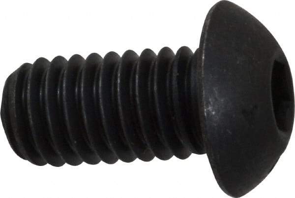 Unbrako - 3/8-16 UNC Hex Socket Drive, Button Screw - Alloy Steel, Black Oxide Finish, 3/4" Length Under Head - Americas Industrial Supply