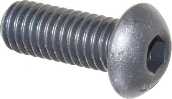 Unbrako - 3/8-16 UNC Hex Socket Drive, Button Screw - Alloy Steel, Black Oxide Finish, 1" Length Under Head - Americas Industrial Supply