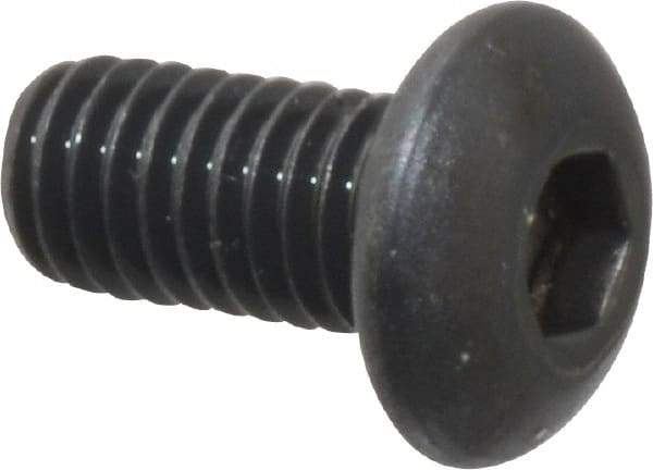 Unbrako - M3x0.50 Metric Coarse Hex Socket Drive, Button Screw - Alloy Steel, Black Oxide Finish, 6mm Length Under Head - Americas Industrial Supply