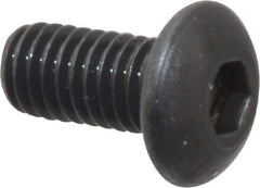 Unbrako - M3x0.50 Metric Coarse Hex Socket Drive, Button Screw - Alloy Steel, Black Oxide Finish, 6mm Length Under Head - Americas Industrial Supply