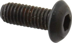 Unbrako - M3x0.50 Metric Coarse Hex Socket Drive, Button Screw - Alloy Steel, Black Oxide Finish, 8mm Length Under Head - Americas Industrial Supply