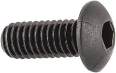 Unbrako - M4x0.70 Metric Coarse Hex Socket Drive, Button Screw - Alloy Steel, Black Oxide Finish, 10mm Length Under Head - Americas Industrial Supply