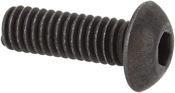 Unbrako - M4x0.70 Metric Coarse Hex Socket Drive, Button Screw - Alloy Steel, Black Oxide Finish, 12mm Length Under Head - Americas Industrial Supply