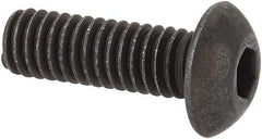 Unbrako - M4x0.70 Metric Coarse Hex Socket Drive, Button Screw - Alloy Steel, Black Oxide Finish, 12mm Length Under Head - Americas Industrial Supply