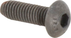Unbrako - M5x0.80 Metric Coarse Hex Socket Drive, Button Screw - Alloy Steel, Black Oxide Finish, 16mm Length Under Head - Americas Industrial Supply