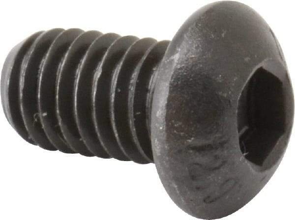 Unbrako - M6x1.00 Metric Coarse Hex Socket Drive, Button Screw - Alloy Steel, Black Oxide Finish, 10mm Length Under Head - Americas Industrial Supply