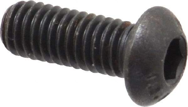 Unbrako - M6x1.00 Metric Coarse Hex Socket Drive, Button Screw - Alloy Steel, Black Oxide Finish, 16mm Length Under Head - Americas Industrial Supply