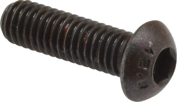 Unbrako - M6x1.00 Metric Coarse Hex Socket Drive, Button Screw - Alloy Steel, Black Oxide Finish, 20mm Length Under Head - Americas Industrial Supply