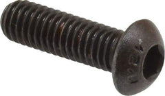 Unbrako - M6x1.00 Metric Coarse Hex Socket Drive, Button Screw - Alloy Steel, Black Oxide Finish, 20mm Length Under Head - Americas Industrial Supply