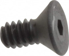 Unbrako - #4-40 UNC Hex Socket Drive, 82° Flat Screw - Alloy Steel, Black Oxide Finish, 1/4" OAL - Americas Industrial Supply