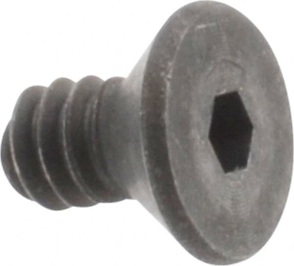 Unbrako - #6-32 UNC Hex Socket Drive, 82° Flat Screw - Alloy Steel, Black Oxide Finish, 1/4" OAL - Americas Industrial Supply