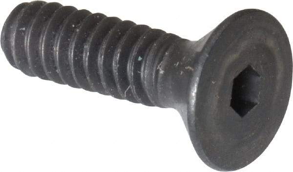 Unbrako - #6-32 UNC Hex Socket Drive, 82° Flat Screw - Alloy Steel, Black Oxide Finish, 1/2" OAL - Americas Industrial Supply