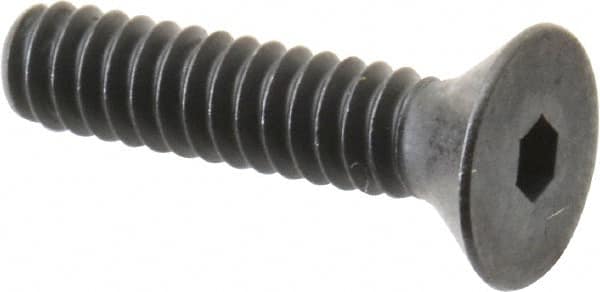 Unbrako - #6-32 UNC Hex Socket Drive, 82° Flat Screw - Alloy Steel, Black Oxide Finish, 5/8" OAL - Americas Industrial Supply