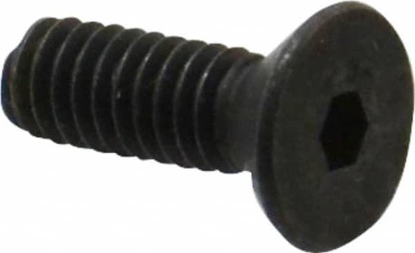 Unbrako - #8-32 UNC Hex Socket Drive, 82° Flat Screw - Alloy Steel, Black Oxide Finish, 1/2" OAL - Americas Industrial Supply
