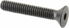 Unbrako - #8-32 UNC Hex Socket Drive, 82° Flat Screw - Alloy Steel, Black Oxide Finish, 1" OAL - Americas Industrial Supply