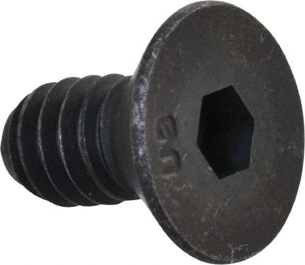 Unbrako - 1/4-20 UNC Hex Socket Drive, 82° Flat Screw - Alloy Steel, Black Oxide Finish, 1/2" OAL - Americas Industrial Supply