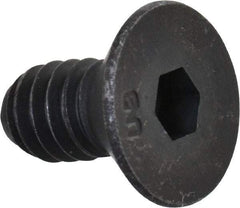 Unbrako - 1/4-20 UNC Hex Socket Drive, 82° Flat Screw - Alloy Steel, Black Oxide Finish, 1/2" OAL - Americas Industrial Supply