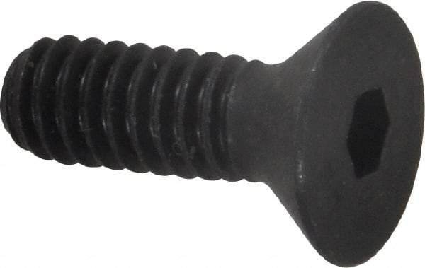 Unbrako - 1/4-20 UNC Hex Socket Drive, 82° Flat Screw - Alloy Steel, Black Oxide Finish, 3/4" OAL - Americas Industrial Supply