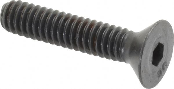 Unbrako - 1/4-20 UNC Hex Socket Drive, 82° Flat Screw - Alloy Steel, Black Oxide Finish, 1-1/4" OAL - Americas Industrial Supply