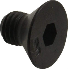 Unbrako - 1/4-28 UNF Hex Socket Drive, 82° Flat Screw - Alloy Steel, Black Oxide Finish, 3/8" OAL - Americas Industrial Supply