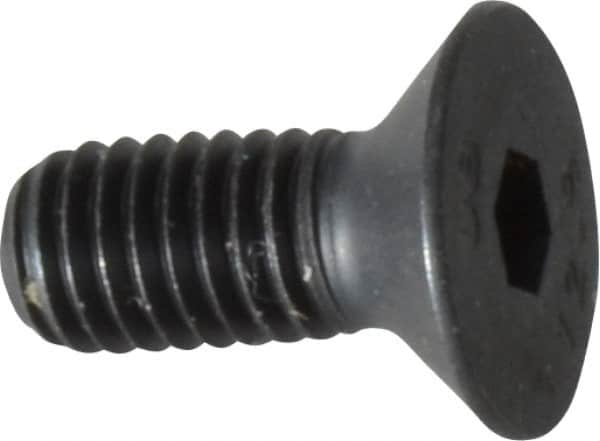 Unbrako - M5x0.80 Metric Coarse Hex Socket Drive, 90 to 92° Flat Screw - Grade 12.9 Alloy Steel, Black Oxide Finish, 12mm OAL - Americas Industrial Supply
