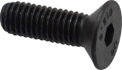 Unbrako - M5x0.80 Metric Coarse Hex Socket Drive, 90 to 92° Flat Screw - Grade 12.9 Alloy Steel, Black Oxide Finish, 16mm OAL - Americas Industrial Supply