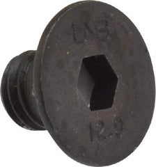 Unbrako - M8x1.25 Metric Coarse Hex Socket Drive, 90 to 92° Flat Screw - Grade 12.9 Alloy Steel, Black Oxide Finish, 10mm OAL - Americas Industrial Supply