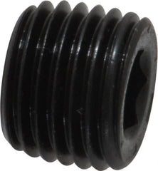 Unbrako - 1/4-18, 13/32" OAL, Alloy Steel Socket Pressure Plug - 7/8" Taper per Foot, 1/4" Hex Key - Americas Industrial Supply