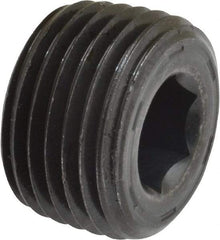 Unbrako - 1/2-14, 17/32" OAL, Alloy Steel Socket Pressure Plug - 7/8" Taper per Foot, 3/8" Hex Key - Americas Industrial Supply