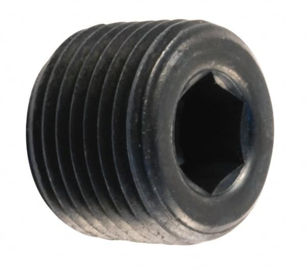 Unbrako - 1/16-27, 5/16" OAL, Alloy Steel Socket Pressure Plug - 3/4" Taper per Foot, 5/32" Hex Key - Americas Industrial Supply