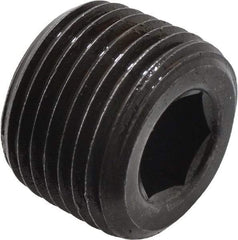 Unbrako - 3/8-18, 1/2" OAL, Alloy Steel Socket Pressure Plug - 3/4" Taper per Foot, 5/16" Hex Key - Americas Industrial Supply