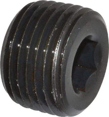 Unbrako - 1/2-14, 9/16" OAL, Alloy Steel Socket Pressure Plug - 3/4" Taper per Foot, 3/8" Hex Key - Americas Industrial Supply