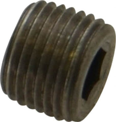 Unbrako - 1/8-27, 5/16" OAL, Stainless Steel Socket Pressure Plug - 3/4" Taper per Foot, 3/16" Hex Key - Americas Industrial Supply