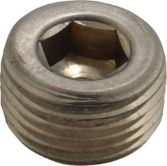 Unbrako - 3/8-18, 1/2" OAL, Stainless Steel Socket Pressure Plug - 3/4" Taper per Foot, 5/16" Hex Key - Americas Industrial Supply