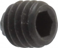 Unbrako - M3, 3mm OAL, Knurled Cup Point Set Screw - Grade 45H Alloy Steel, 1.5mm Key - Americas Industrial Supply