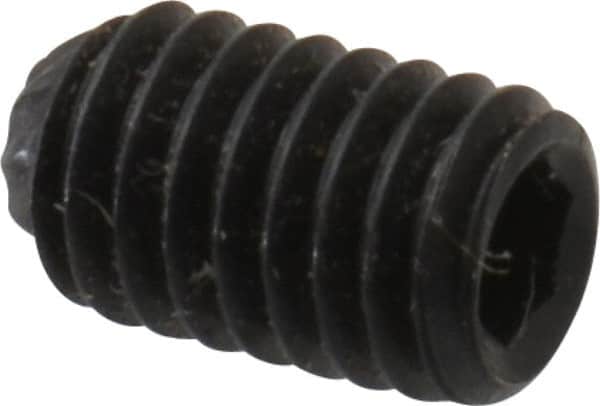 Unbrako - M3, 5mm OAL, Knurled Cup Point Set Screw - Grade 45H Alloy Steel, 1.5mm Key - Americas Industrial Supply