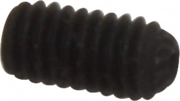 Unbrako - M4, 8mm OAL, Knurled Cup Point Set Screw - Grade 45H Alloy Steel, 2mm Key - Americas Industrial Supply