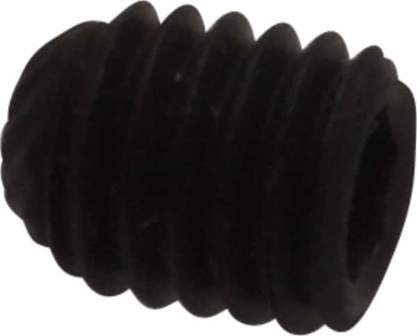 Unbrako - M5, 6mm OAL, Knurled Cup Point Set Screw - Grade 45H Alloy Steel, 2.5mm Key - Americas Industrial Supply