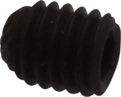 Unbrako - M5, 6mm OAL, Knurled Cup Point Set Screw - Grade 45H Alloy Steel, 2.5mm Key - Americas Industrial Supply