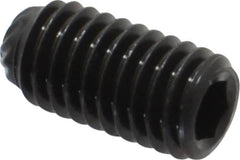 Unbrako - M5, 10mm OAL, Knurled Cup Point Set Screw - Grade 45H Alloy Steel, 2.5mm Key - Americas Industrial Supply