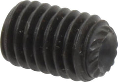 Unbrako - M8, 12mm OAL, Knurled Cup Point Set Screw - Grade 45H Alloy Steel, 4mm Key - Americas Industrial Supply