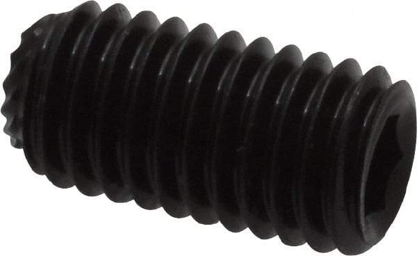 Unbrako - M8, 16mm OAL, Knurled Cup Point Set Screw - Grade 45H Alloy Steel, 4mm Key - Americas Industrial Supply