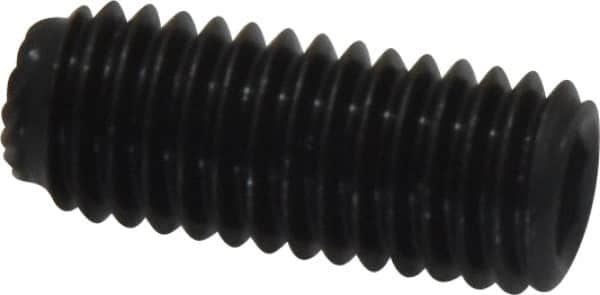 Unbrako - M8, 20mm OAL, Knurled Cup Point Set Screw - Grade 45H Alloy Steel, 4mm Key - Americas Industrial Supply