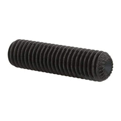 Unbrako - M8, 30mm OAL, Knurled Cup Point Set Screw - Grade 45H Alloy Steel, 4mm Key - Americas Industrial Supply