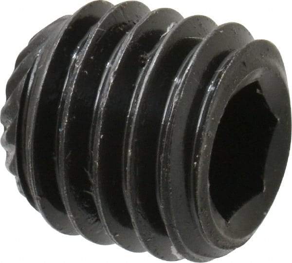 Unbrako - M10, 10mm OAL, Knurled Cup Point Set Screw - Grade 45H Alloy Steel, 5mm Key - Americas Industrial Supply