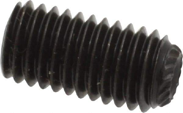 Unbrako - M10, 20mm OAL, Knurled Cup Point Set Screw - Grade 45H Alloy Steel, 5mm Key - Americas Industrial Supply