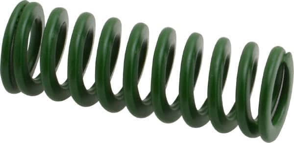 Associated Spring Raymond - 16mm Hole Diam, 8mm Rod Diam, 1-3/4" Free Length, Green Die Spring - 307.8 N Max Deflection, 18mm Max Deflection, Light Duty, Chromium Alloy Steel - Americas Industrial Supply