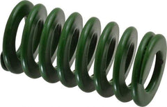 Associated Spring Raymond - 20mm Hole Diam, 10mm Rod Diam, 1-1/2" Free Length, Green Die Spring - 499.5 N Max Deflection, 15mm Max Deflection, Light Duty, Chromium Alloy Steel - Americas Industrial Supply